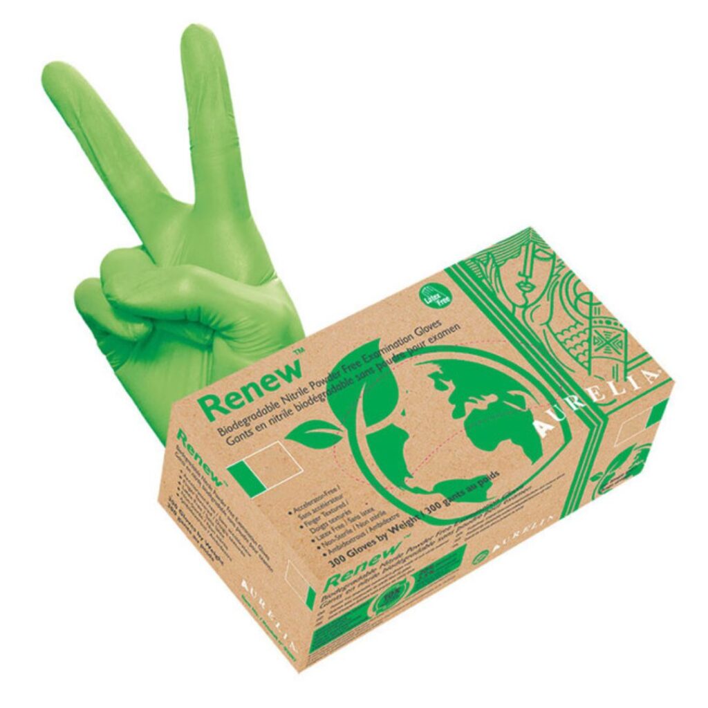 Aurelia RENEW Biodegradable Nitrile Exam Gloves Box/300 Medical Grade